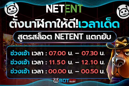 ตั้งนาฬิกาให้ดี! เวลาเด็ด สูตรสล็อต NetEnt แตกยับ